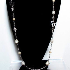 St John Knits Pearl Opera Length Necklace